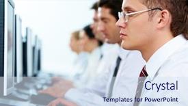  Presentation with rowing - Theme with team rowing - smart businessmen typing in line background and a sky blue colored foreground