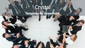  Presentation with building team - Slide deck enhanced with team sitting in a circle background and a dark gray colored foreground