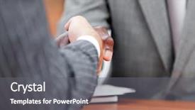  Presentation with handshake - Audience pleasing slides consisting of beautiful waterfall tumbling over rocks on the moorland of yorkshire backdrop and a gray colored foreground