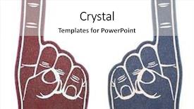  Presentation with foam - Colorful PPT theme enhanced with team spirit - foam finger rivals backdrop and a white colored foreground
