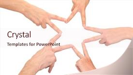  Presentation with team hands - PPT layouts consisting of team spirit - united hands isolated on white background and a lemonade colored foreground