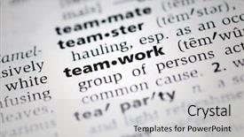  Presentation with dictionary - Beautiful presentation design featuring team spirit - word teamwork from the dictionary backdrop and a light gray colored foreground