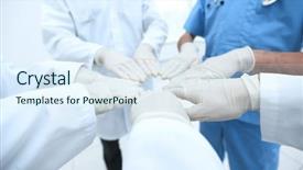  Presentation with community health - Audience pleasing presentation theme consisting of team spirit backdrop and a sky blue colored foreground