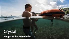  Presentation with breath - Colorful slide set enhanced with training static breath hold coach backdrop and a tawny brown colored foreground