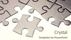  Presentation with jigsaw - Presentation theme having jigsaw puzzle pieces on white background and a cream colored foreground