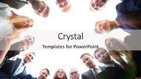  Presentation with health care team building - Beautiful presentation featuring team standing forming a circle backdrop and a sky blue colored foreground