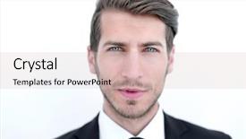  Presentation with conference - Slides enhanced with team standing in the conference background and a  colored foreground