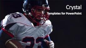  Presentation with grunge american football field - PPT layouts featuring team strategy goal - american football player holding ball background and a black colored foreground
