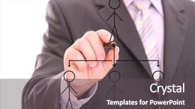  Presentation with organization - Slides featuring business related - hand drawing an organization chart background and a dark gray colored foreground
