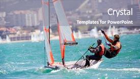  Presentation with sailing ship - Amazing slides having team struggle to the regatta backdrop and a gray colored foreground