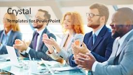  Presentation with conference - Cool new theme with team success conferences - successful conference backdrop and a  colored foreground