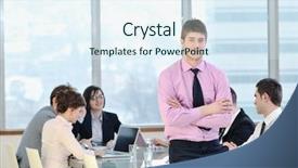  Presentation with new business ideas - Slides with team success conferences - young business people group have background and a sky blue colored foreground