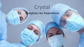  Presentation with operating room - Colorful theme enhanced with team-surgeon-at-work backdrop and a light blue colored foreground