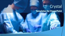  Presentation with operating room - Presentation design consisting of team-surgeon-at-work background and a ocean colored foreground