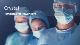  Presentation with operating room - Amazing slides having team-surgeon-at-work backdrop and a ocean colored foreground