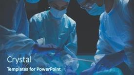  Presentation with operating room - Cool new presentation theme with team-surgeon-at-work backdrop and a ocean colored foreground