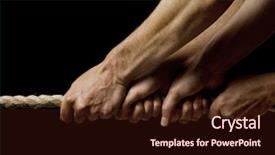  Presentation with team hands - Cool new slides with team together - four hands pulling backdrop and a wine colored foreground