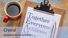  Presentation with everyone - Slides having team - together everyone achieves more background and a light blue colored foreground