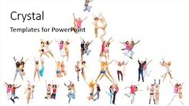  Presentation with victory team - PPT theme featuring team victory success concept background and a white colored foreground