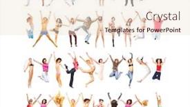  Presentation with team achievement - Presentation design with team victory team achievement background and a lemonade colored foreground