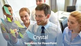  Presentation with team planning - Presentation consisting of team with marker and stickers background and a seafoam green colored foreground