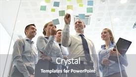  Presentation with team planning - Beautiful slide set featuring team with marker and stickers backdrop and a gray colored foreground