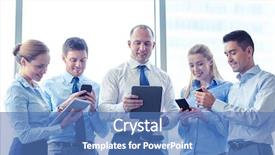  Presentation with business programming code abstract technology - Cool new slides with team with tablet pc computers backdrop and a  colored foreground