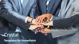  Presentation with team work - PPT layouts featuring team work concept business people background and a ocean colored foreground