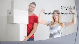  Presentation with team work - Presentation design consisting of team work in the new background and a  colored foreground