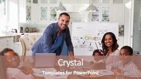  Presentation with meeting family - Slides with meeting in the kitchen family background and a coral colored foreground