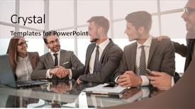  Presentation with meet work team - PPT theme enhanced with team work on computer problem background and a soft green colored foreground