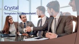  Presentation with team work - Colorful PPT theme enhanced with team work on computer problem backdrop and a sky blue colored foreground