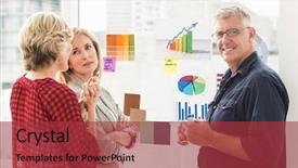  Presentation with blood flow vessel flowing - Slide set with team working on flow chart background and a red colored foreground