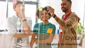  Presentation with creative writing - Slide set consisting of team writing on glass board background and a coral colored foreground