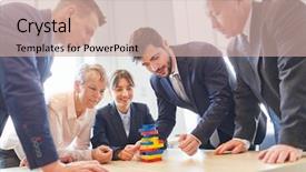  Presentation with teambuilding - Beautiful PPT layouts featuring teambuilding creative workshop building blocks backdrop and a soft green colored foreground