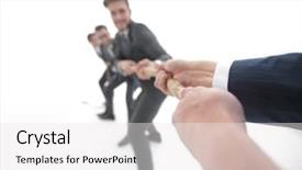  Presentation with teambuilding - Audience pleasing presentation consisting of teambuilding the tug of war backdrop and a white colored foreground