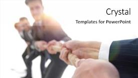  Presentation with teambuilding - Beautiful theme featuring teambuilding the tug of war backdrop and a white colored foreground