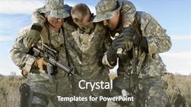  Presentation with soldiers - Presentation theme with teammate out of the mission background and a dark gray colored foreground