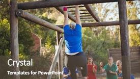  Presentation with training camp - Theme with teammates to climb monkey bar background and a  colored foreground