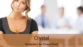  Presentation with hope bright future hopeful - Slide deck featuring teamplay - bright picture of attractive businesswoman background and a coral colored foreground