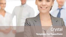  Presentation with happy smiling woman dental health - Amazing PPT layouts having teamplay - bright picture of happy backdrop and a coral colored foreground