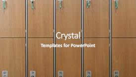  Presentation with locker room - Beautiful slide set featuring teamplay - locker room background backdrop and a coral colored foreground