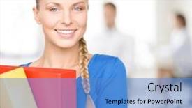  Presentation with teamwork - Colorful presentation theme enhanced with teamplay - office buisness teamwork concept backdrop and a teal colored foreground