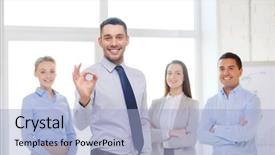  Presentation with synergy collaboration cooperation teamwork concept - Amazing theme having teamplay - office business and teamwork concept backdrop and a light blue colored foreground