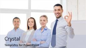  Presentation with synergy collaboration cooperation teamwork concept - Presentation theme enhanced with teamplay - office business and teamwork concept background and a light blue colored foreground