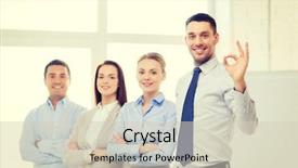  Presentation with synergy collaboration cooperation teamwork concept - Slide set featuring teamplay - office business and teamwork concept background and a soft green colored foreground