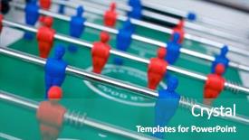  Presentation with football blue - PPT theme having teamplay - plastic tabletop football with red background and a teal colored foreground