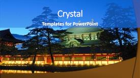  Presentation with world heritage - Presentation theme having famouse place teample - exterior of todaiji the world's background and a cobalt blue colored foreground