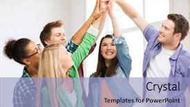  Presentation with high school students - Presentation theme with winning teams - education and friendship concept background and a light blue colored foreground