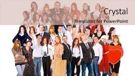  Presentation with teams - PPT theme with teams over white workforce concept background and a coral colored foreground